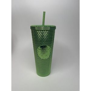 Starbucks NEW Authentic ‘23 Winter Holiday Green Bling Stud Venti Tumbler